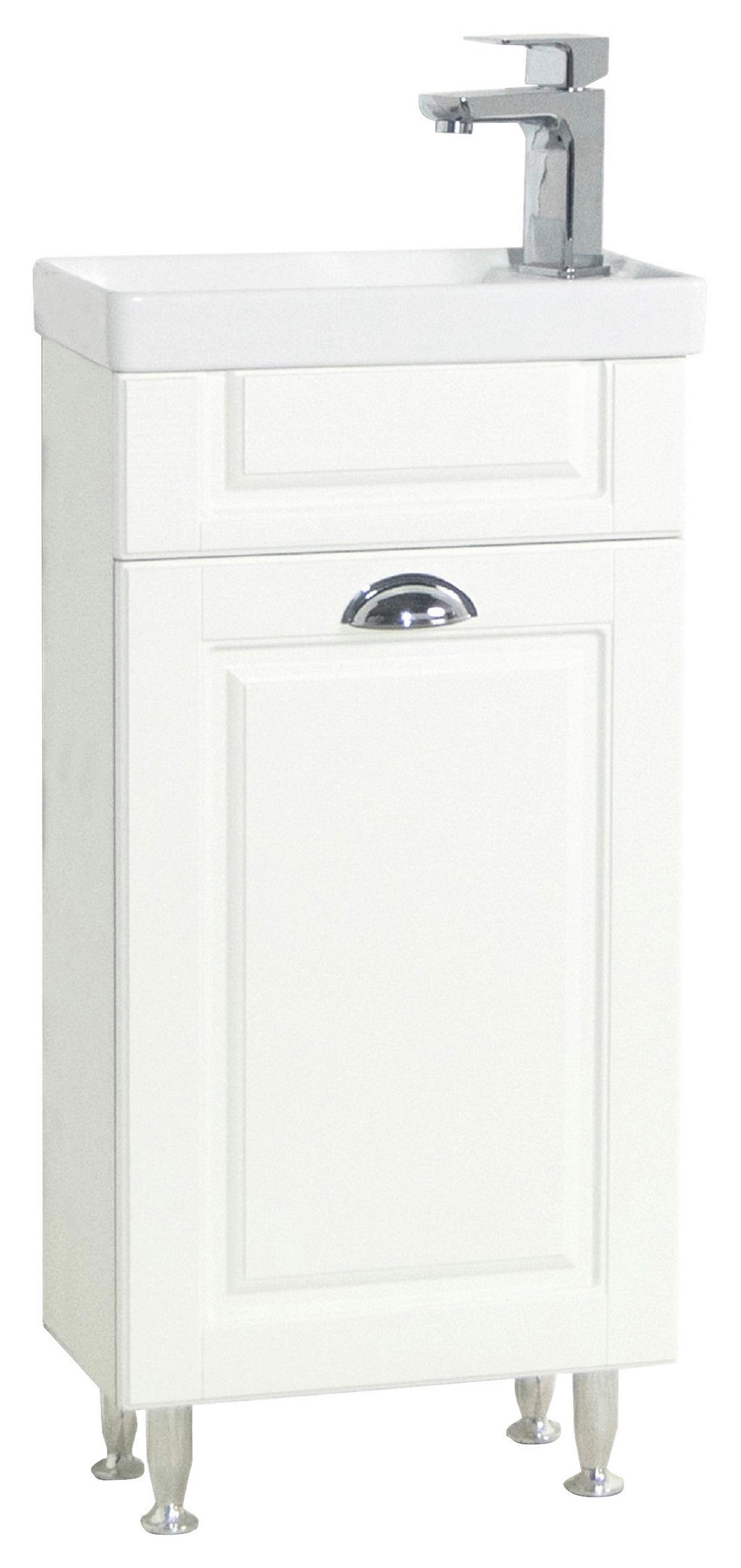 WASCHTISCHKOMBI CASALO M - Weiss/Silberfarben, Modern, Keramik/Holzwerkstoff (41cm) - MID.YOU