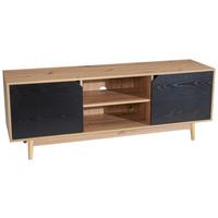 Nizka Omarica Wl6.817 - črna/barve hrasta, Design, leseni material/les (150/55/40cm) - Livetastic