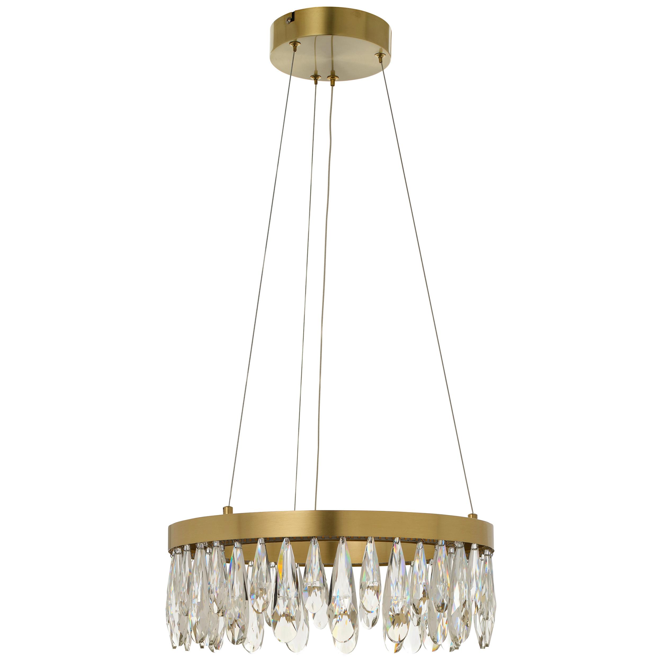 KRYSZTAŁOWA LAMPA WISZĄCA G51321/18 CELESTIA - kolor mosiężny, Konventionell, metal/szkło (40/150cm) - Brilliant