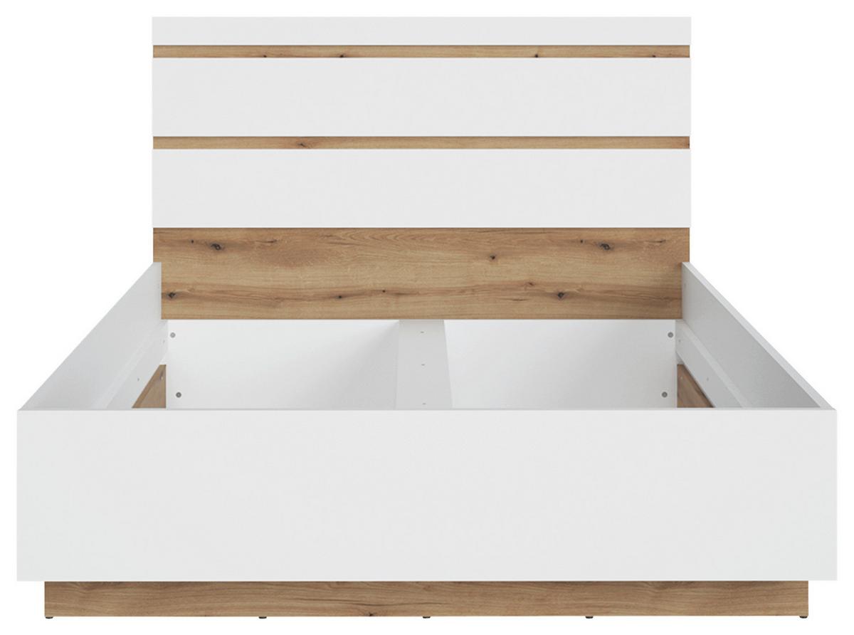 Krevet Calabria - bijela/boje hrasta, Moderno, drvni materijal/plastika (145/107,2/206,5cm) - Modern Living