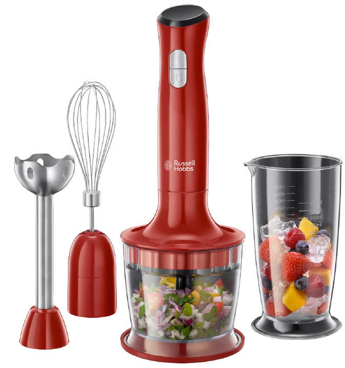 BLENDER RĘCZNY - ZESTAW DESIRE 3IN1 - czerwony, Basics, tworzywo sztuczne (8,9/41,3/6,4cm) - Russell Hobbs