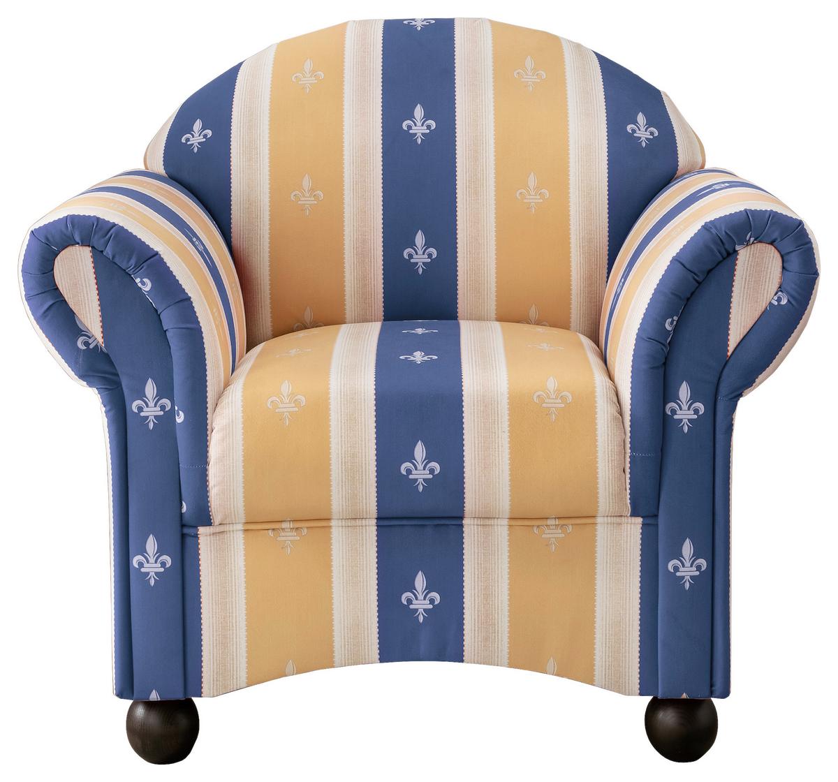Sitzgarnitur Torello Blau Mikrofaser - Blau/Wengefarben, KONVENTIONELL, Holz/Textil (439/84/80cm) - Livetastic