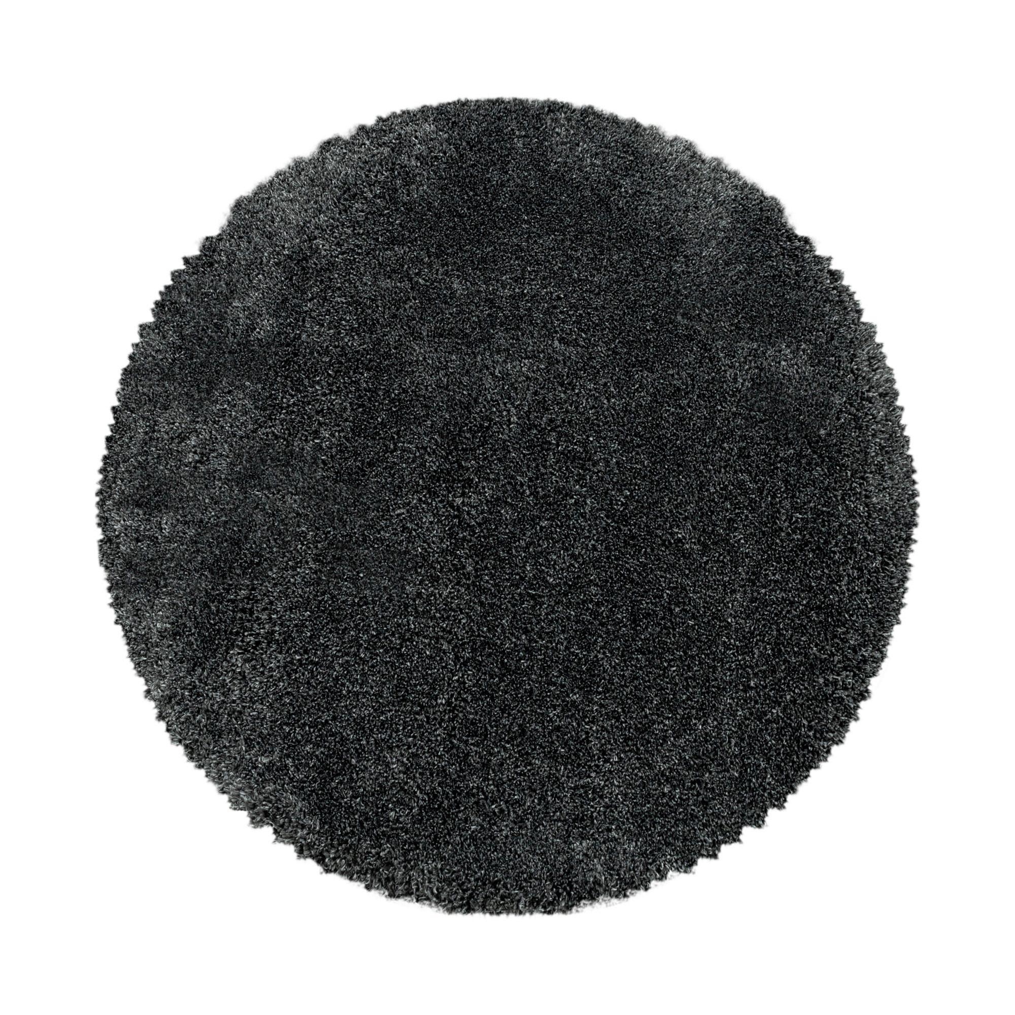 Hochflorteppich Fluffy Grau Ø ca. 160cm - Grau, Basics, Textil (160cm)