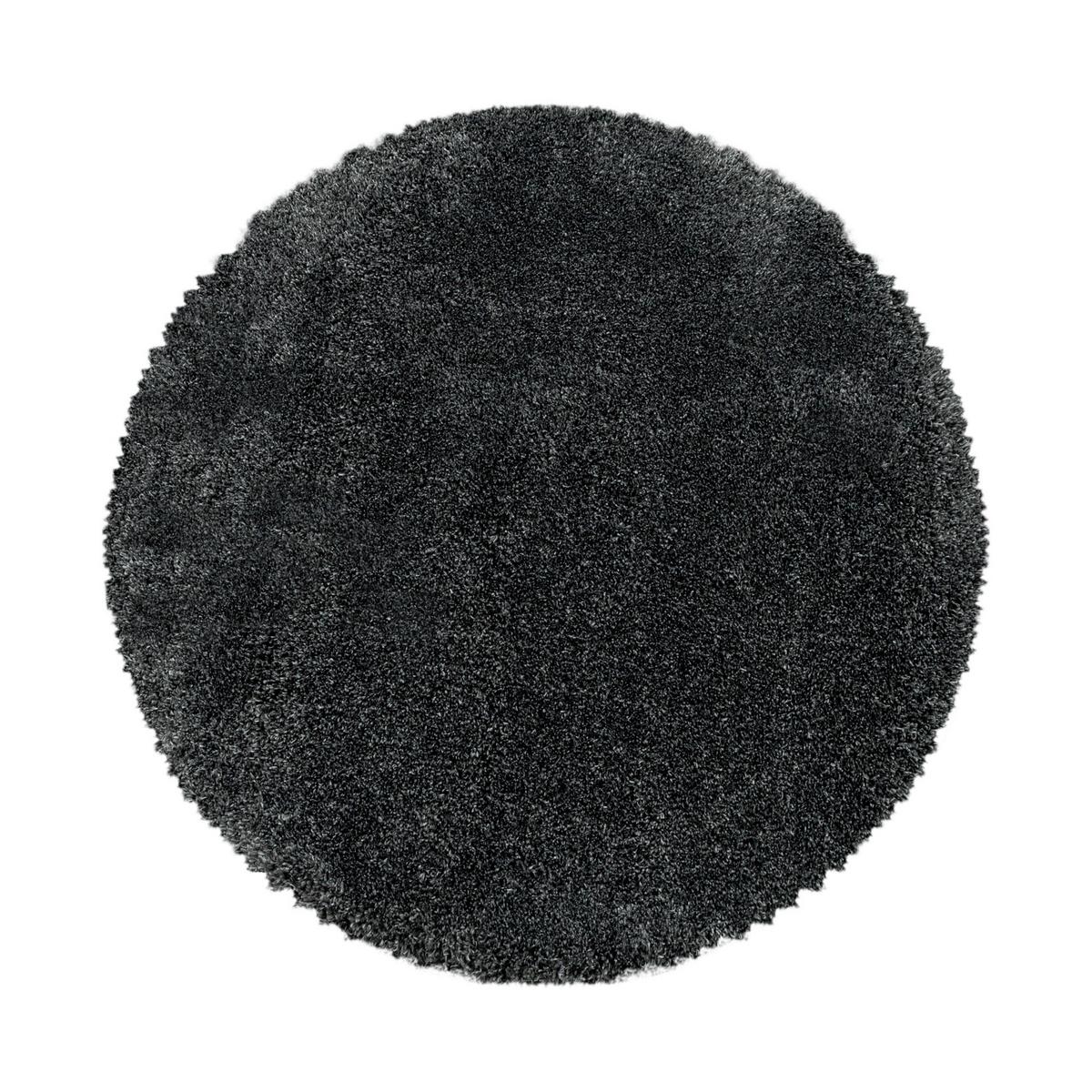 Hochflorteppich Fluffy Grau Ø ca. 160cm - Grau, Basics, Textil (160cm)