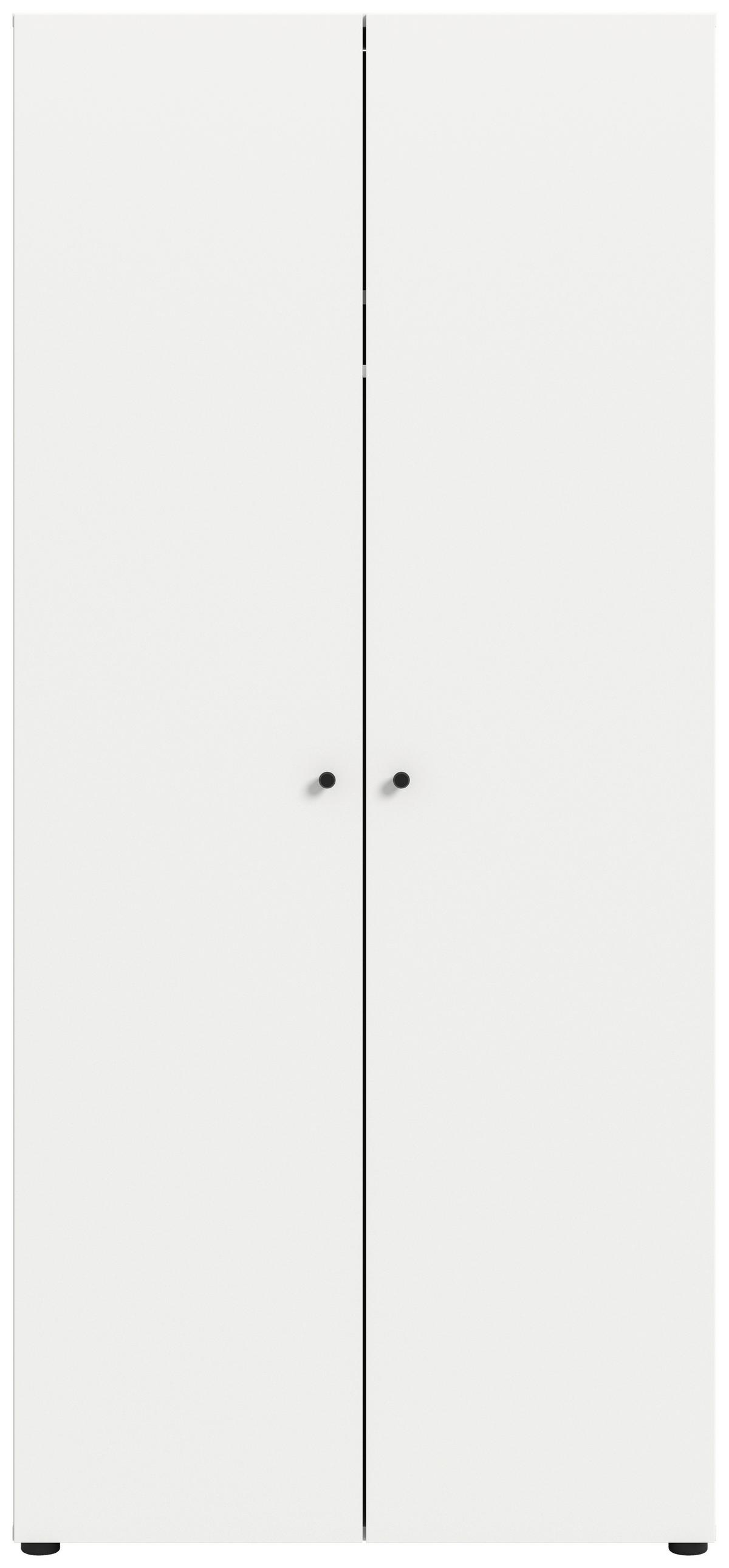 Drehtürenschrank DARWIN ca. 80x176x51cm Weiß - Schwarz/Weiß, MODERN, Holzwerkstoff/Kunststoff (80/176/51cm) - MID.YOU