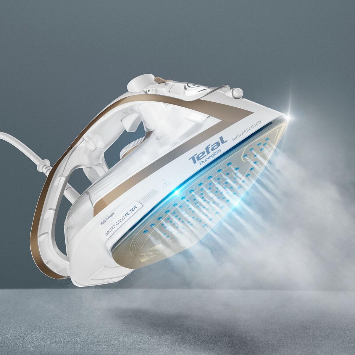 ŻELAZKO PAROWE FV8042 TEFAL - biały/jasnoniebieski, Basics (34/14/18cm) - Tefal