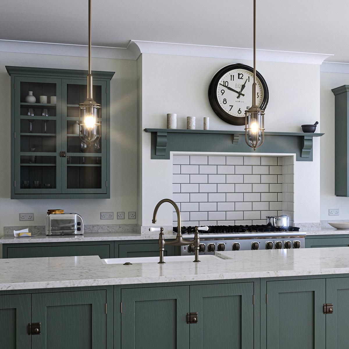 Viseća Svjetiljka Urbanrest - boje mjeda, Konvencionalno, staklo/metal (14/45.3cm) - Elstead Lighting