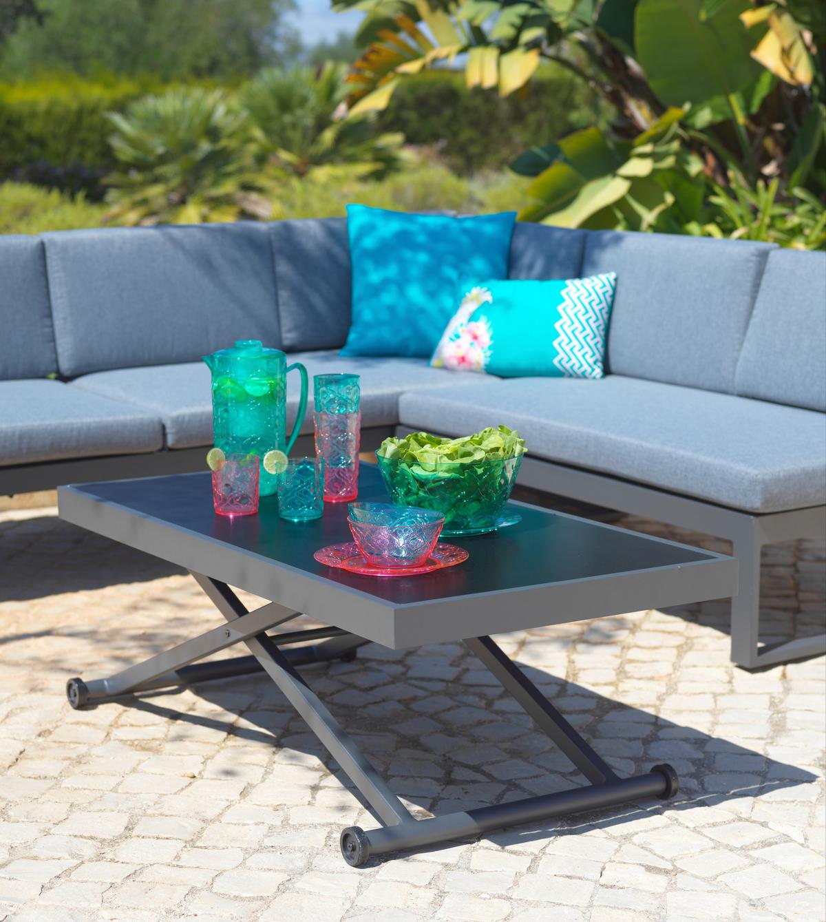 Loungegarnitur-Set Moskau Anthrazit/Grau - Anthrazit/Grau, Modern, Glas/Textil (200/213/62cm) - Mömax