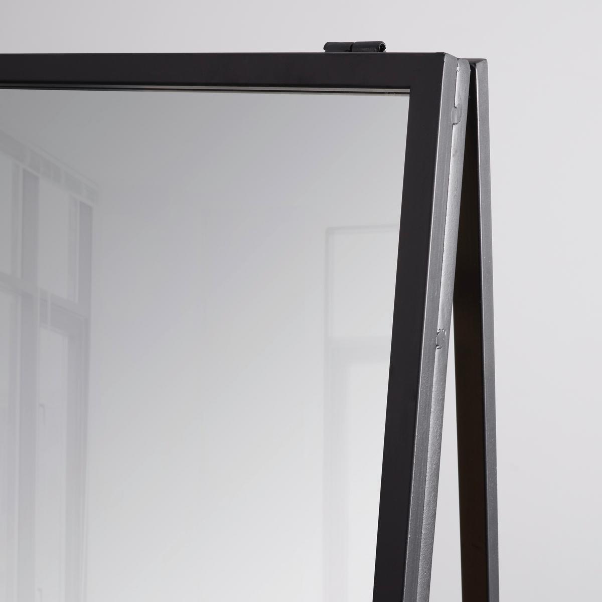 Spiegel Maldi Schwarz/ Natur ca.  45x161x30 cm - Schwarz/Naturfarben, MODERN, Glas/Holz (45/161/30cm) - Bessagi Home