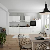 Küchenblock Touch Low m. Geräten Weiß - Schieferfarben/Edelstahlfarben, MODERN, Holzwerkstoff/Metall (360cm) - Nobilia
