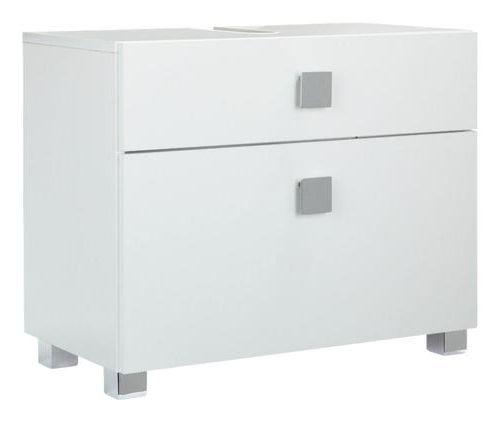 Waschbeckenunterschrank , weiß - Chromfarben/Weiß, MODERN, Holzwerkstoff/Metall (65,0/53,0/34,5cm) - MID.YOU