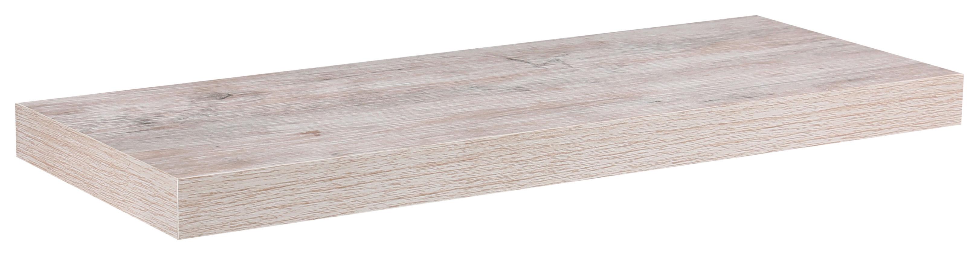 PÓŁKA ŚCIENNA SIMPLE - kolor dębowy/biały, Design, materiał drewnopochodny (60/3,8/23,5cm) - Carryhome