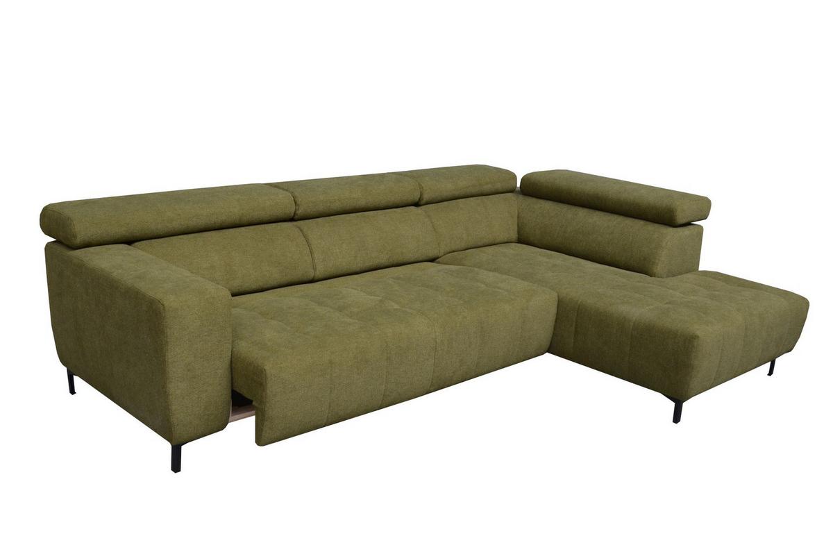 Kutna Garnitura Tarragona - zelena/crna, Moderno, tekstil (295/201cm) - Premium Living