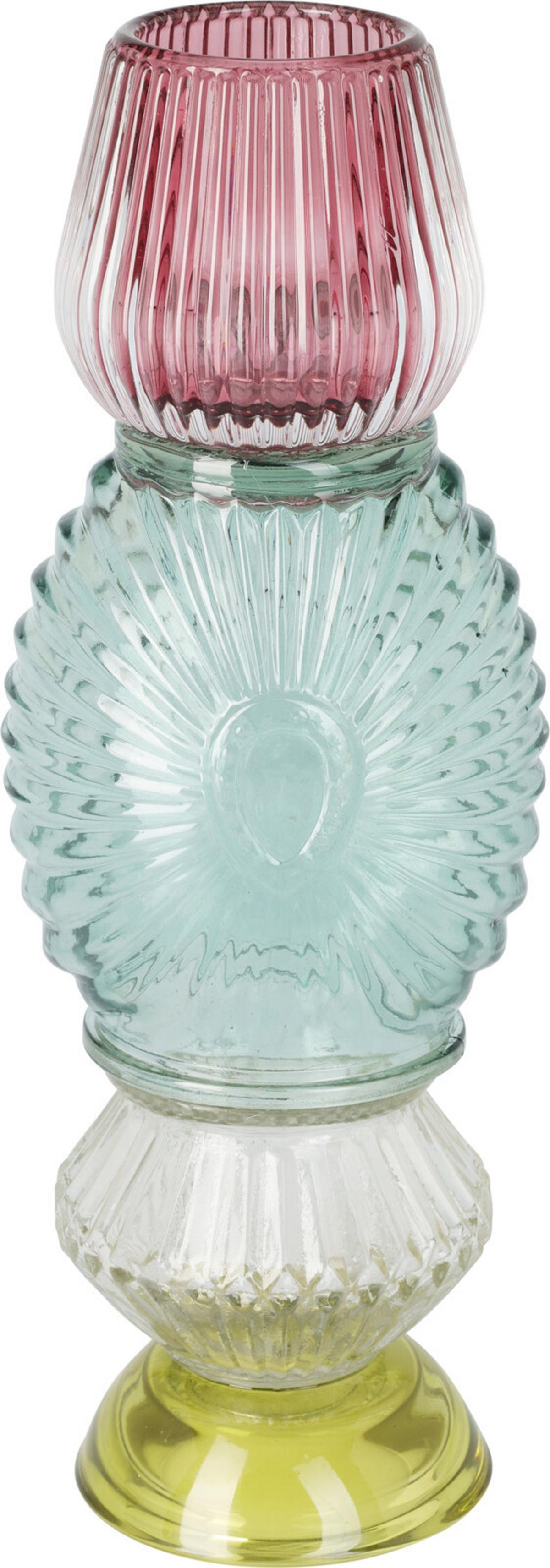 Gyertyatartó Color - többszínű, üveg (27,5/8,3cm)