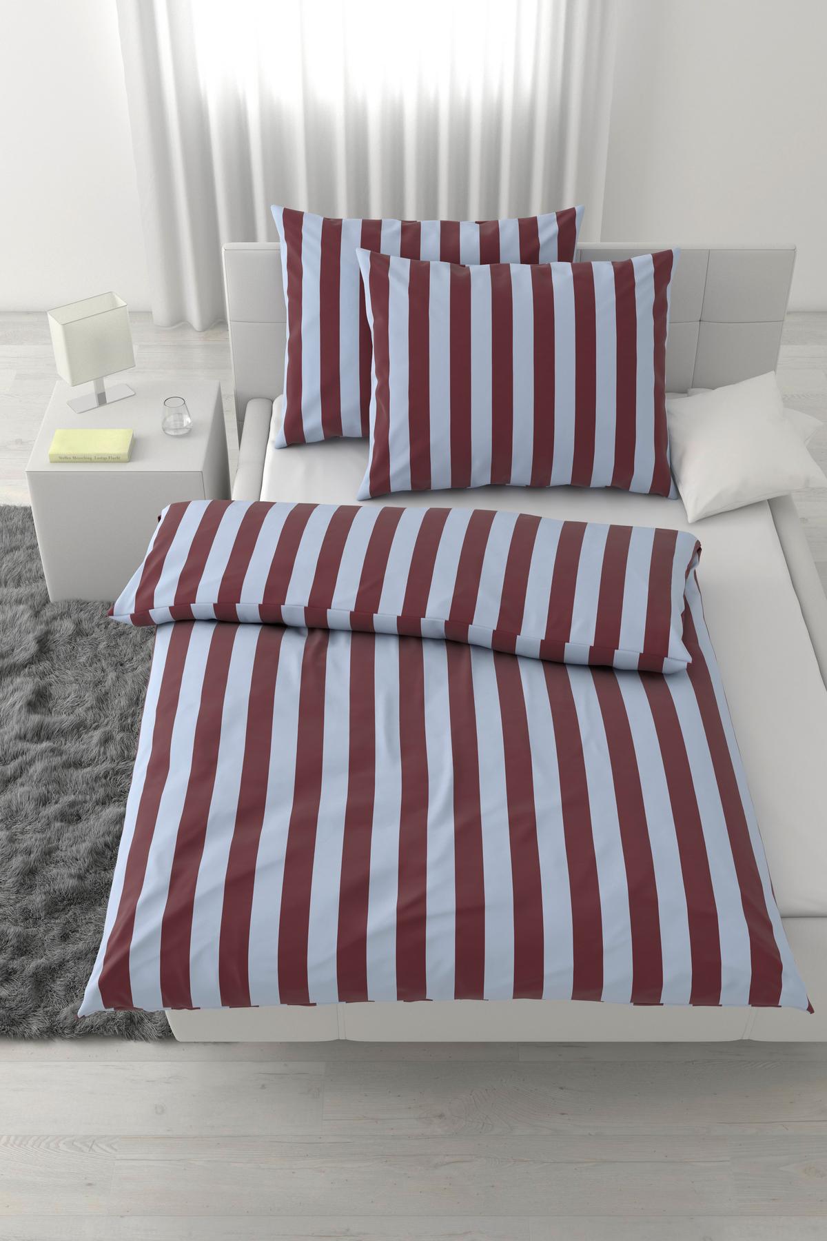 Posteljnina Bold Streif Xxl, 2x Ca. 60/80 In Ca. 200/200 Cm - modra/sivovijolična, Moderno, tekstil (200/200cm) - Mömax