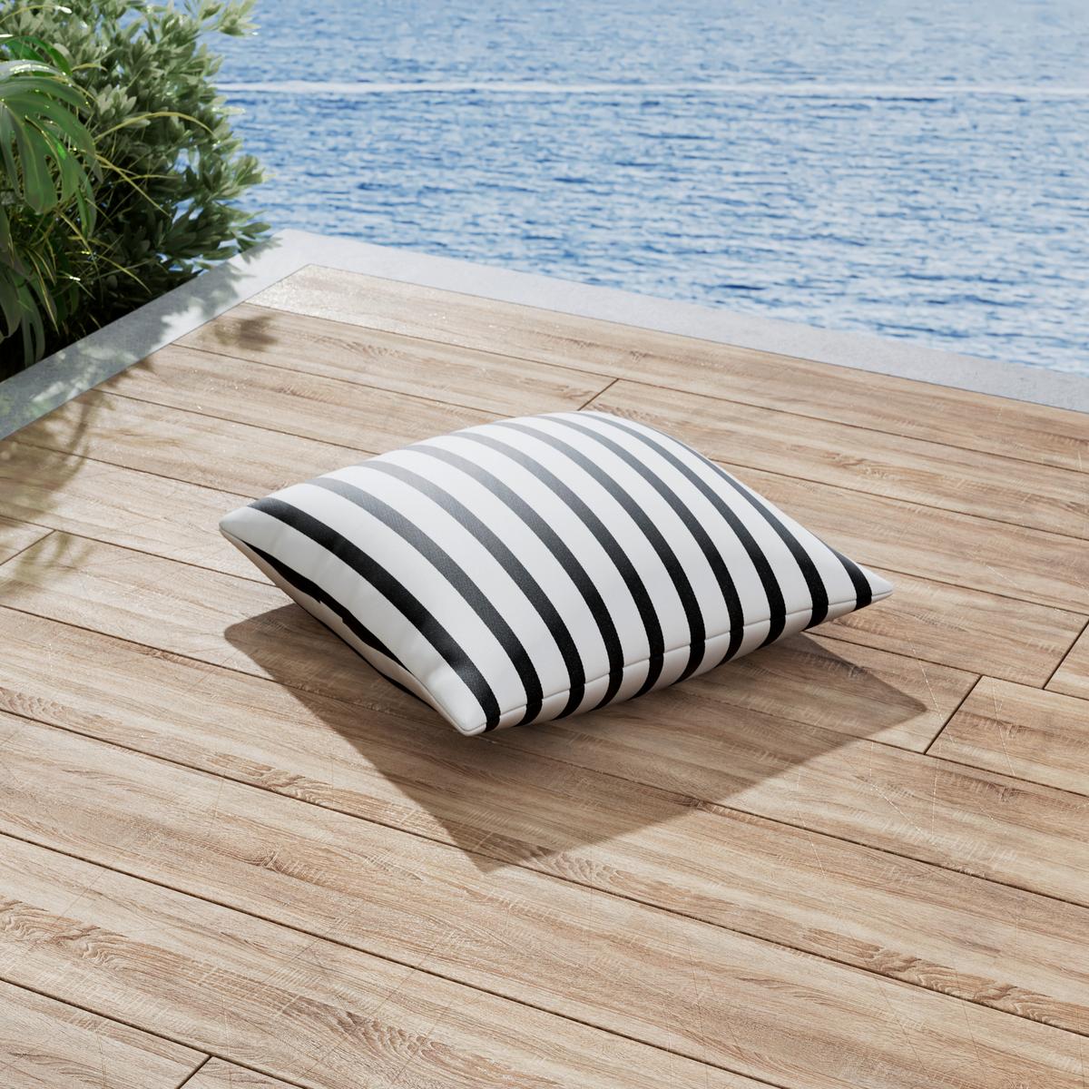 Outdoorkissen Giada Schwarz/Weiß ca. 45x45 cm - Schwarz/Weiß, MODERN, Textil (45cm) - Bessagi Garden