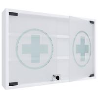 Medizinschrank Hustila M - Weiss, Modern, Glas/Holzwerkstoff (60/40/10cm) - MID.YOU