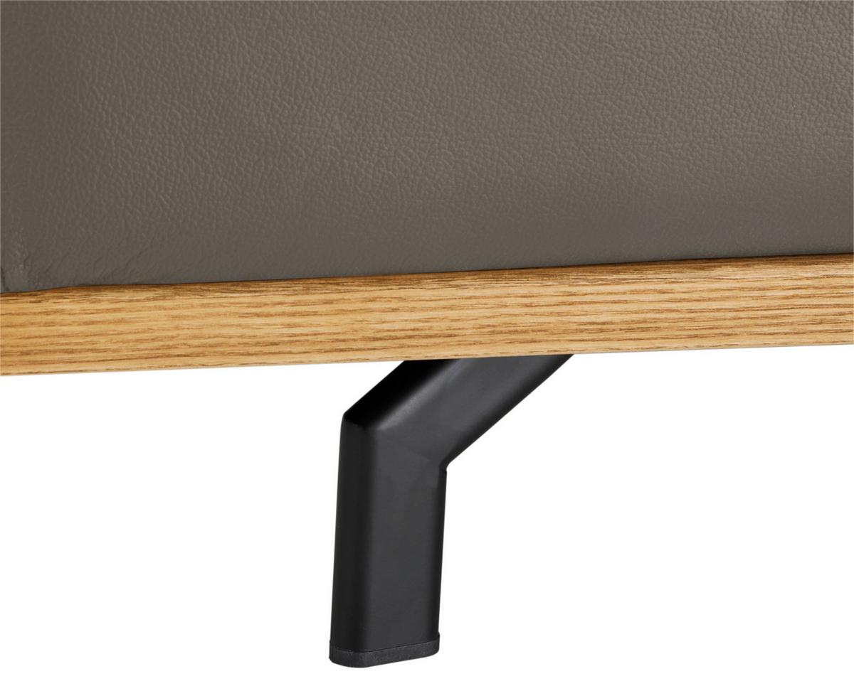 Wohnlandschaft Carmen rechts Dunkelgrau - Dunkelgrau/Schwarz, MODERN, Leder/Holz (292/72/226cm) - Premium Living