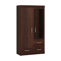 Vitrin Imperial-D - krómszínű/diószínű, Konventionell, műanyag/faalapú anyag (80/152/38cm)