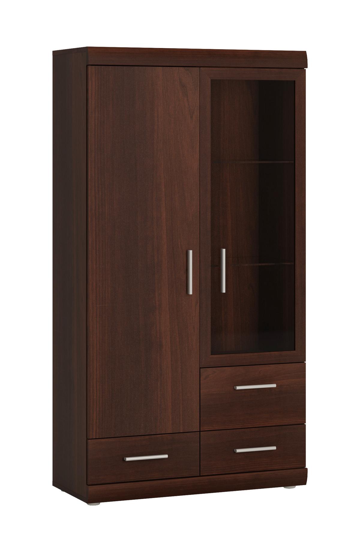 Vitrin Imperial-D - krómszínű/diószínű, Konventionell, műanyag/faalapú anyag (80/152/38cm)