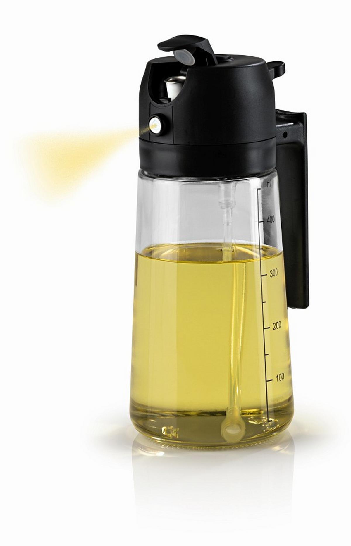 Ölsprüher Gourmetmaxx Schwarz ca. 470ml - Transparent, KONVENTIONELL, Glas/Kunststoff