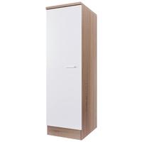Geschirrschrank Samoa Weiß/Eichefarben - Alufarben/Weiß, KONVENTIONELL, Holzwerkstoff/Kunststoff (50/168,5/60cm) - FlexWell