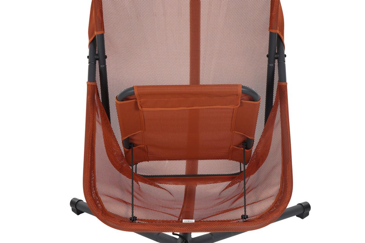 HÄNGESESSEL M90914 - Anthrazit/Rot, KONVENTIONELL, Kunststoff/Textil (123/195/106cm) - Siena Garden