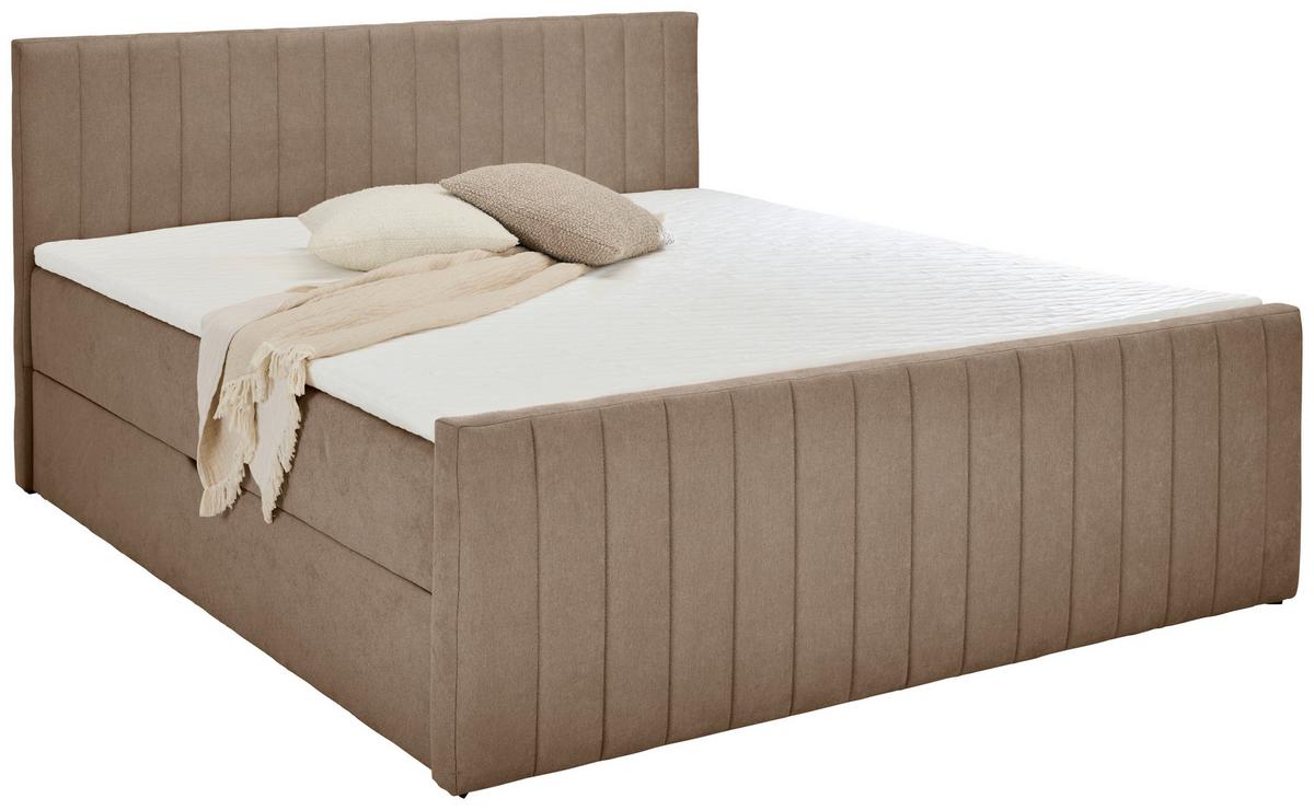 Box Krevet Sontje - crna/taupe, Konvencionalno, tekstil/plastika (140/200cm) - Modern Living