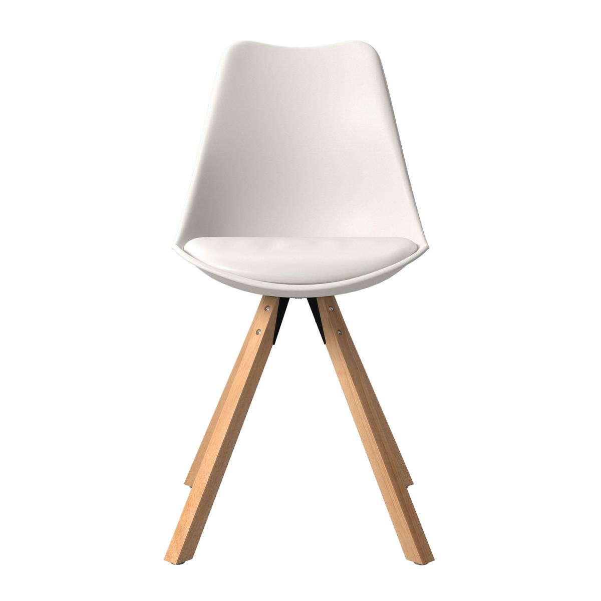 Stuhl Lilly 2 in Weiß - Weiß/Naturfarben, MODERN, Holz/Kunststoff (48,5/84/55cm) - Based