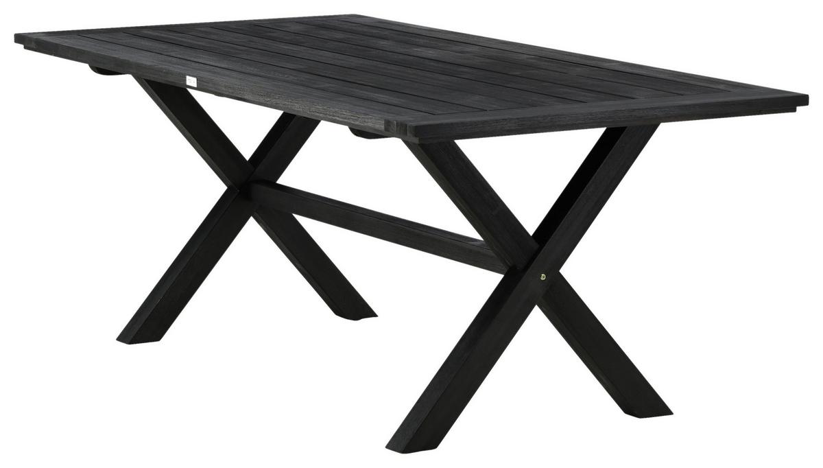 Gartentisch Rives ca. 200x100x75 cm Schwarz - Schwarz, KONVENTIONELL, Holz (200/100/75cm) - Gardenson