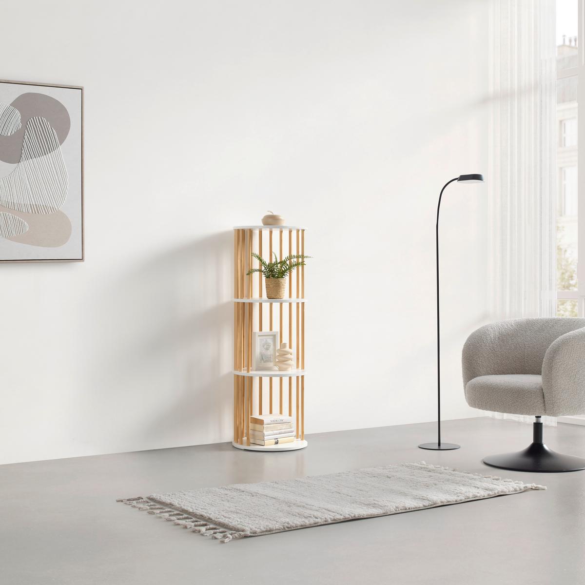 Polc Zora - natúr színű/fehér, Modern, faalapú anyag/természetes anyagok (40/114cm) - Mömax