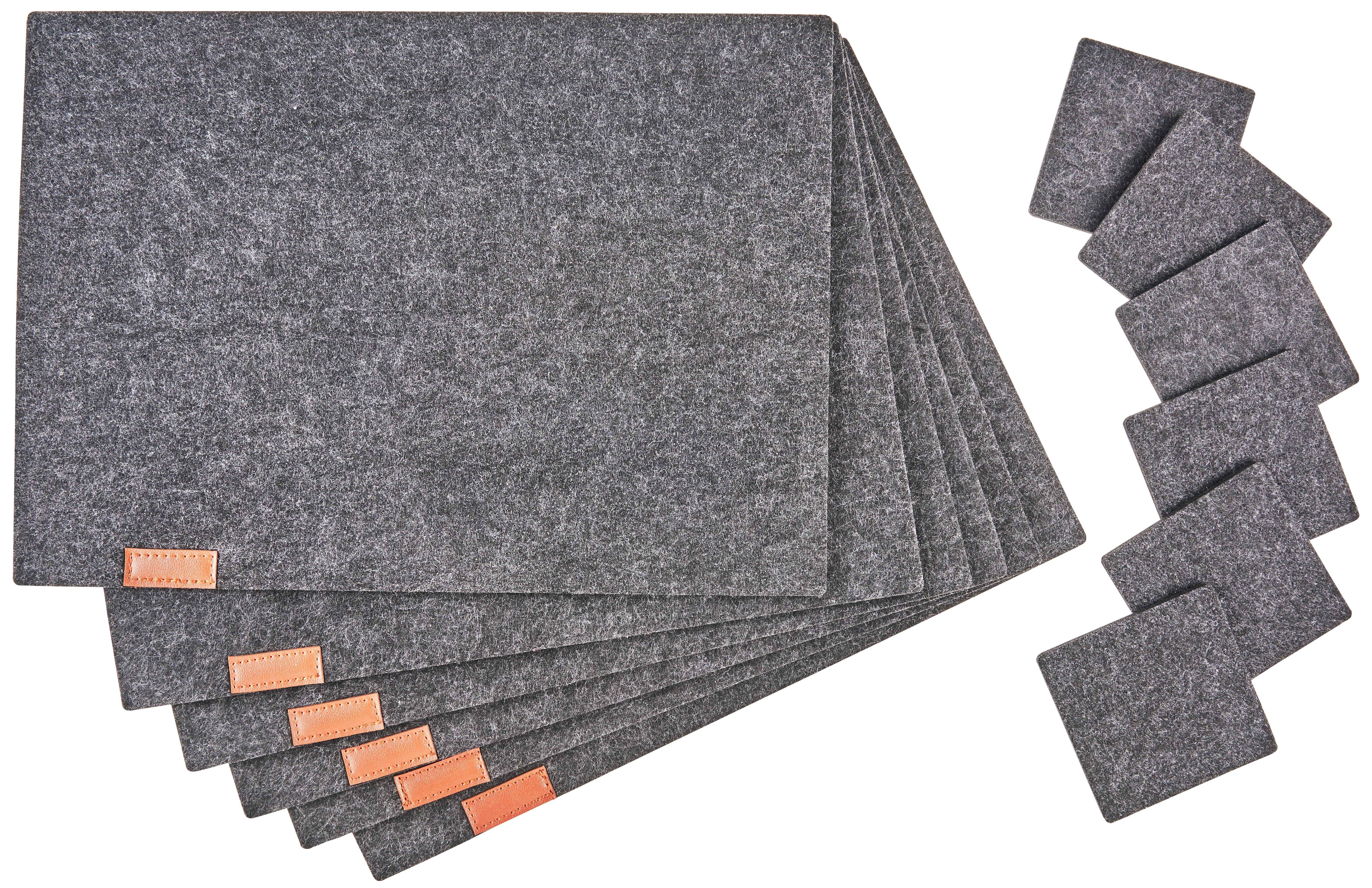 Tischset Felt in Dunkelgrau 12 Stk. - Dunkelgrau, Modern, Textil - Premium Living