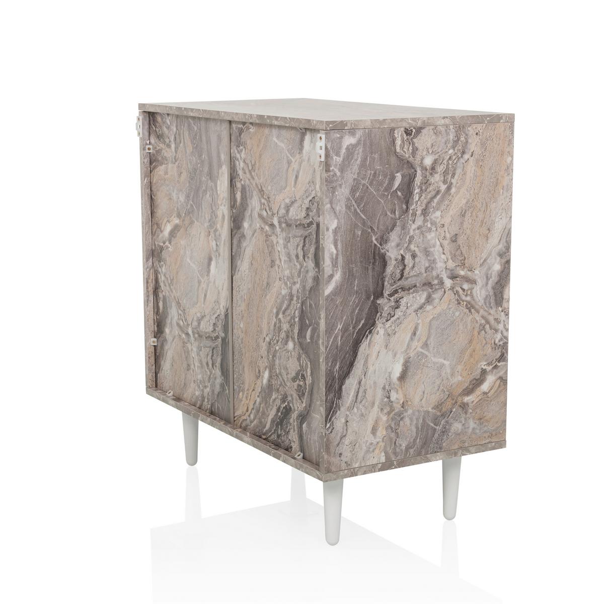 Komoda Lykkja, Rjava, Bela - črna/bela, Moderno, leseni material/les (72/77/39,5cm) - MID.YOU