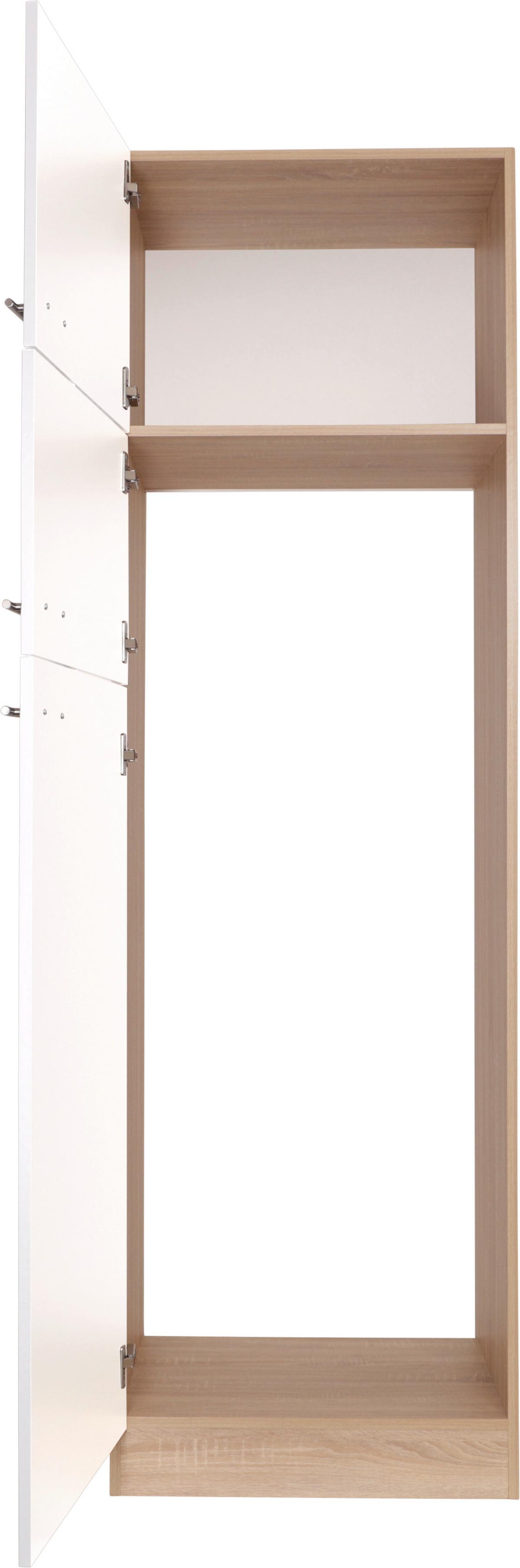 Omara Za Vgradno Napravo Merle, Barva Hrasta, Bela - srebrne barve/barve hrasta, Basics, kovina/leseni material (60/200/60cm) - Respekta