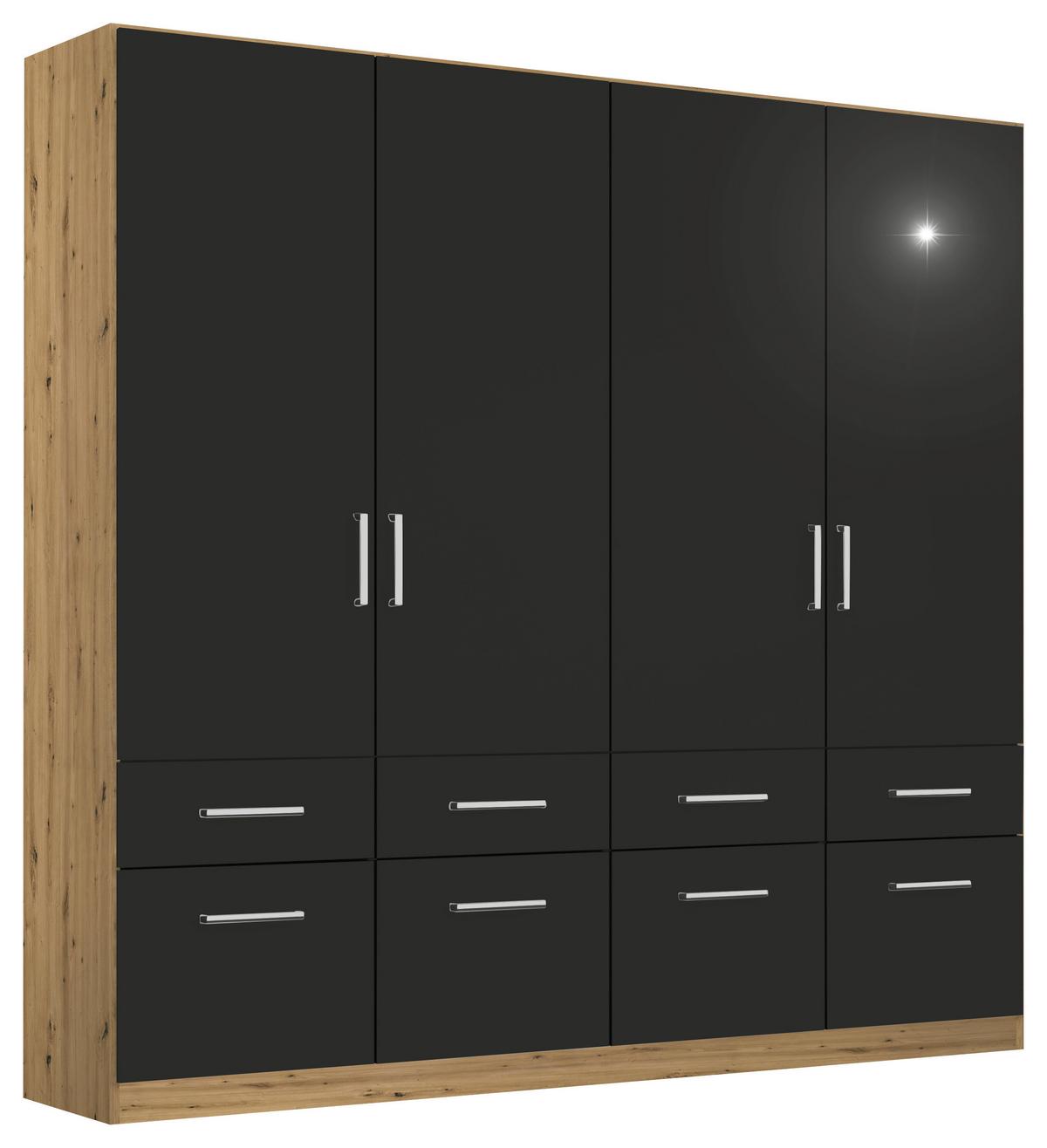 DULAP USI ROTATIVE BERLIN - stejar Artisan/gri, Modern, material pe bază de lemn (181/197/54cm) - Modern Living