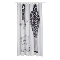 Zuhanyfüggöny Giraffe 180/200 - fehér/szürke, textil (180/200cm) - Modern Living