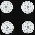 Möbelknopf Star aus Keramik - Weiß/Grau, Keramik (4/6cm)