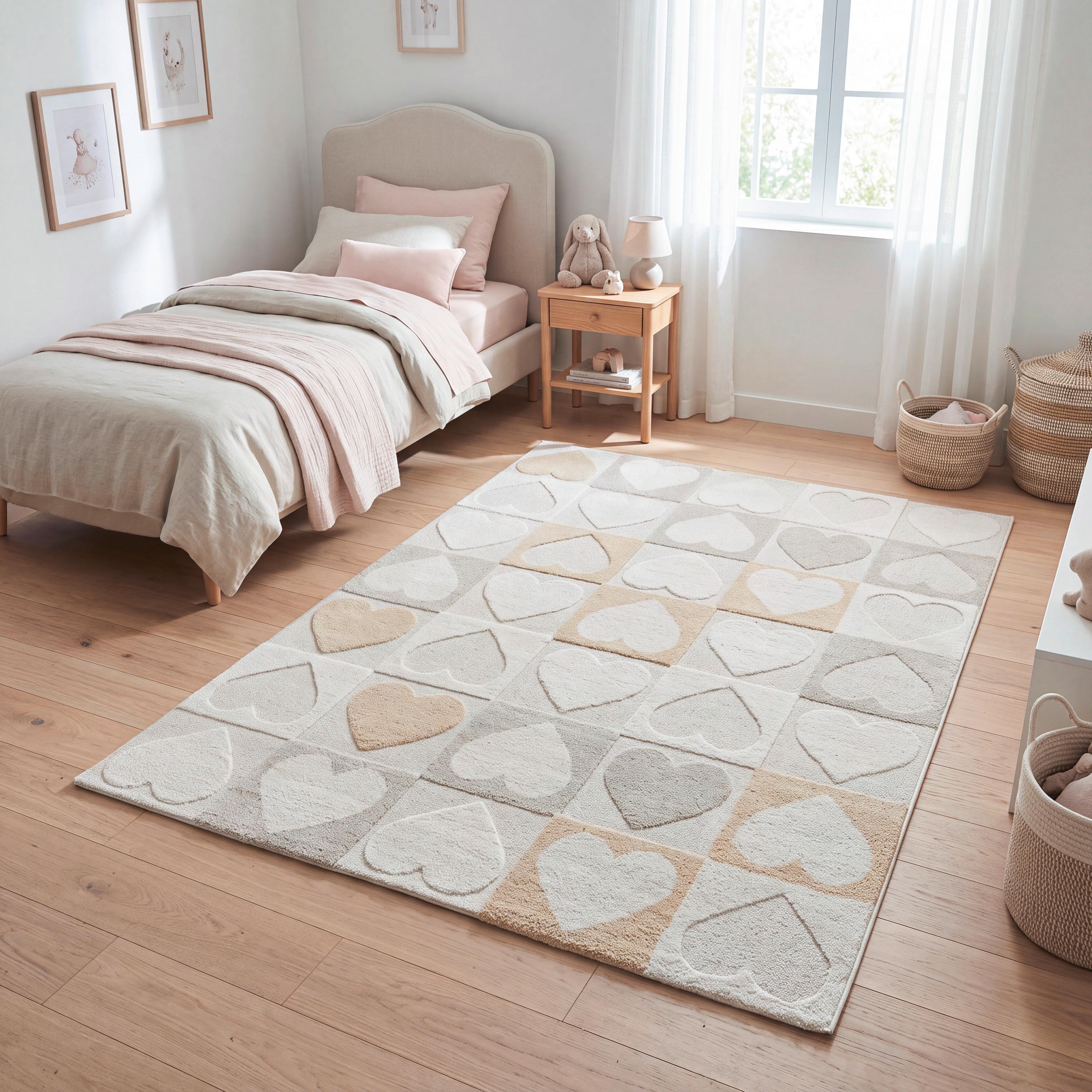 BARNMATTA LOVIA - cremefärgad, Klassisk, textil (120/170cm) - Mömax