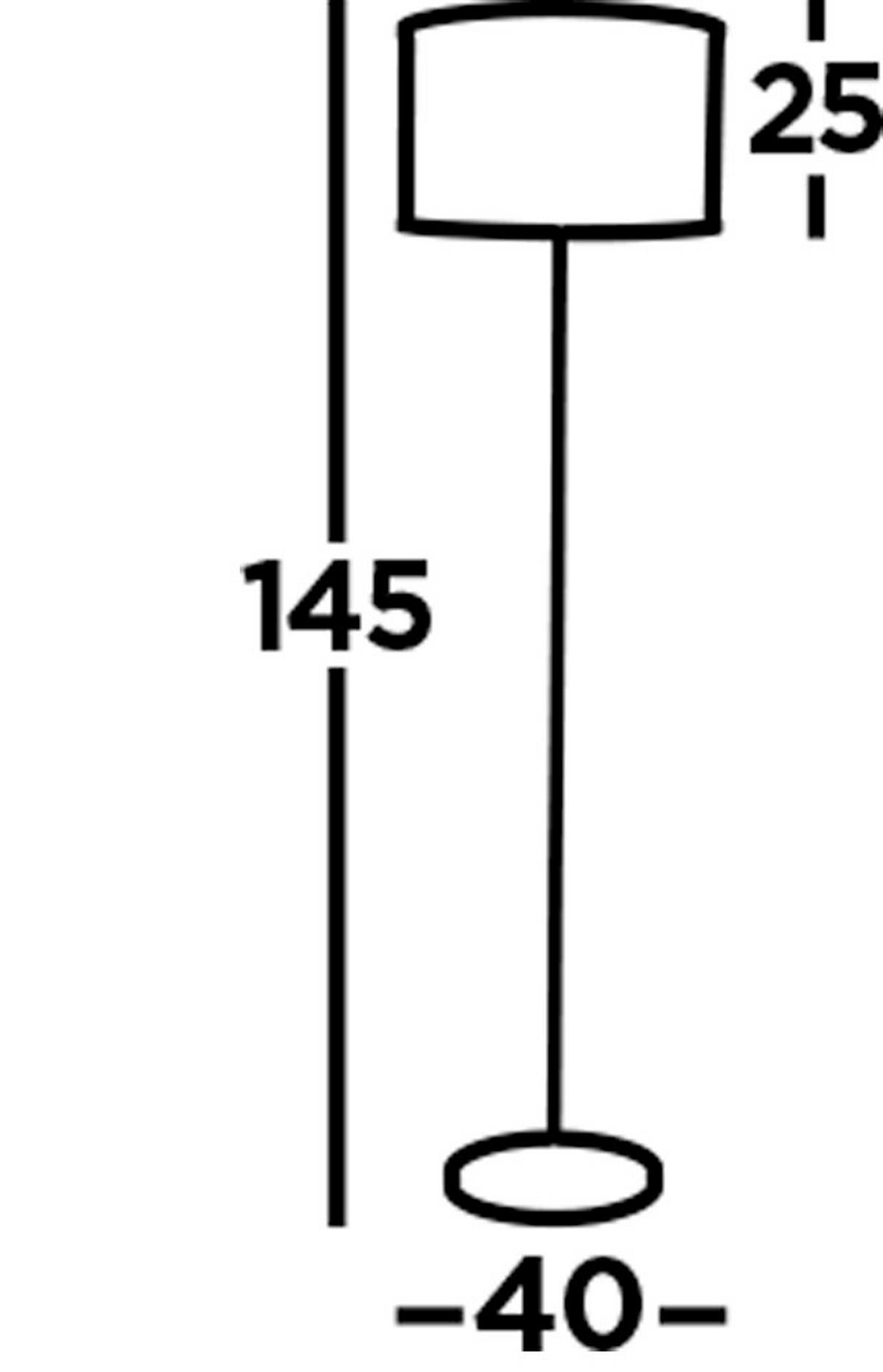 Állólámpa Eu2832-2go - fekete/aranyszínű, Design, műanyag/fém (40/40/145cm)