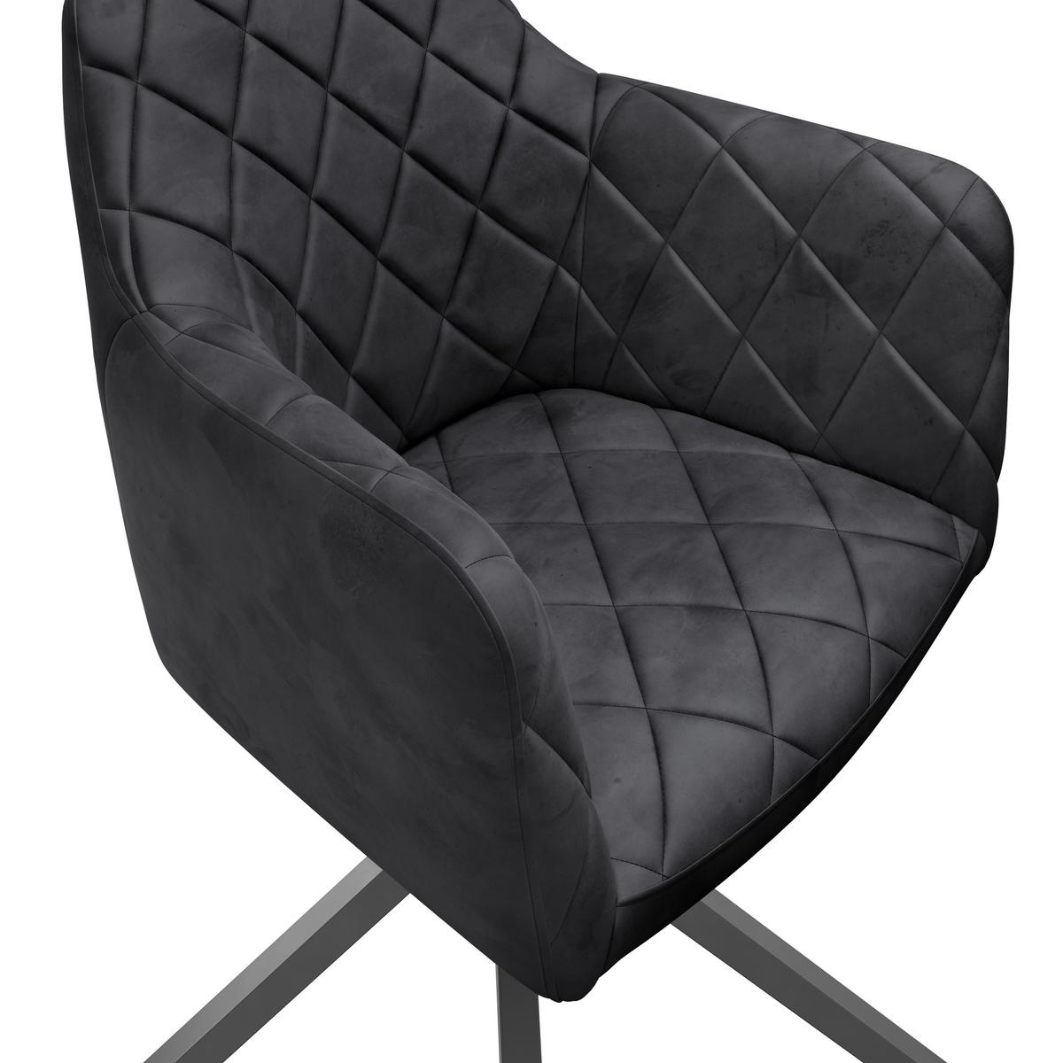 Stol Patti, Antracit, Vrtljiv - črna/antracit, Konvencionalno, kovina/tekstil (58/81/54cm)
