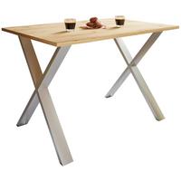 Jedilna Miza Xona, Barva Hrasta, Srebrna, 80x50cm - srebrne barve/medeni hrast, Basics, kovina/leseni material (80/50/76cm) - MID.YOU