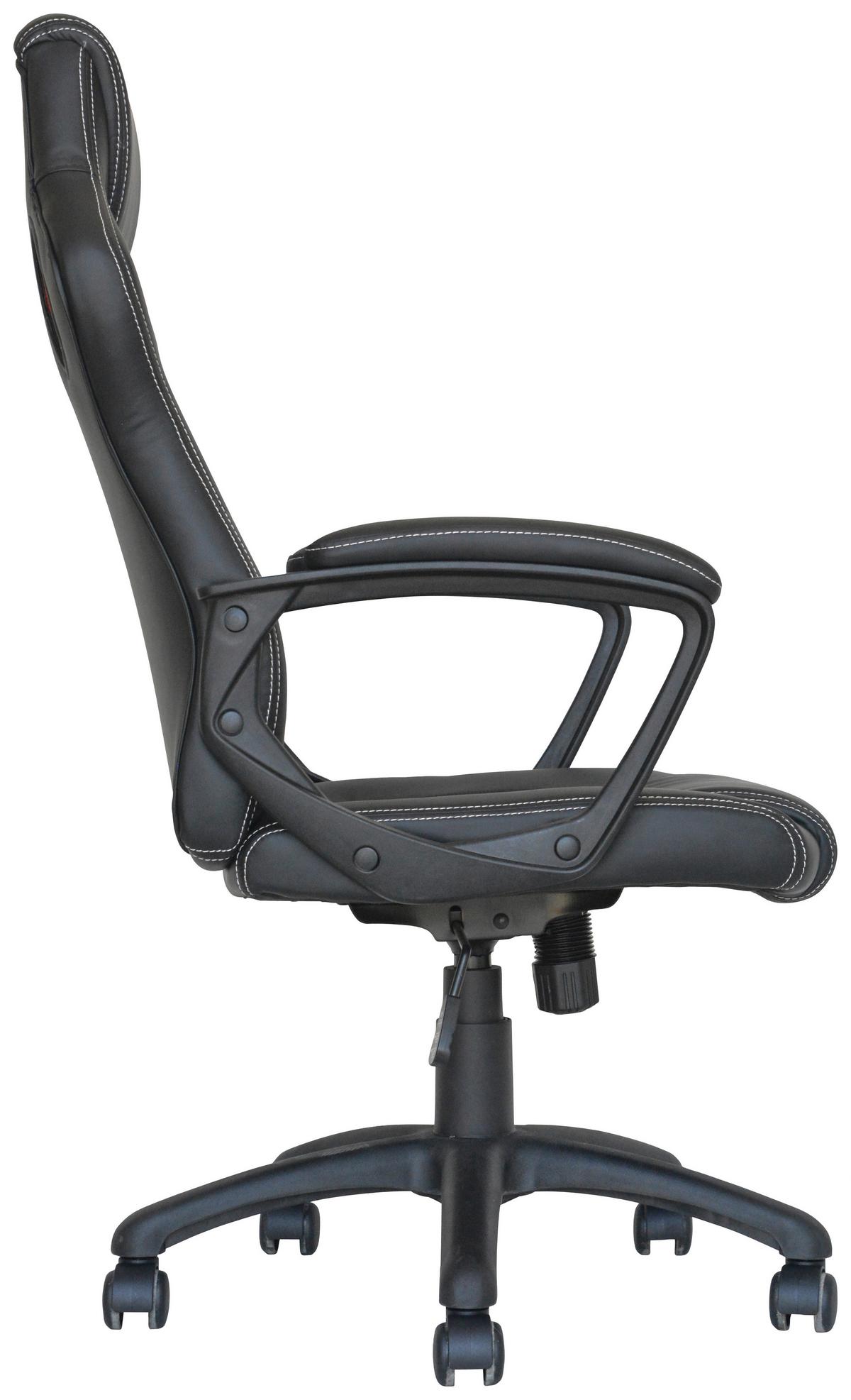 Scaun directorial Linz - roșu/negru, Modern, plastic/textil (63/111-120,5/70,5cm) - Modern Living