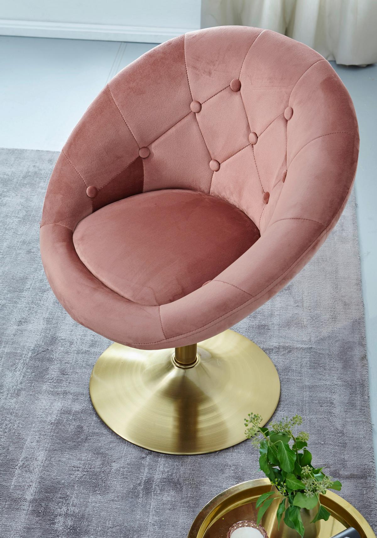 Stol Wl6.300 - zlate barve/roza, Konvencionalno (67/100/62cm) - MID.YOU