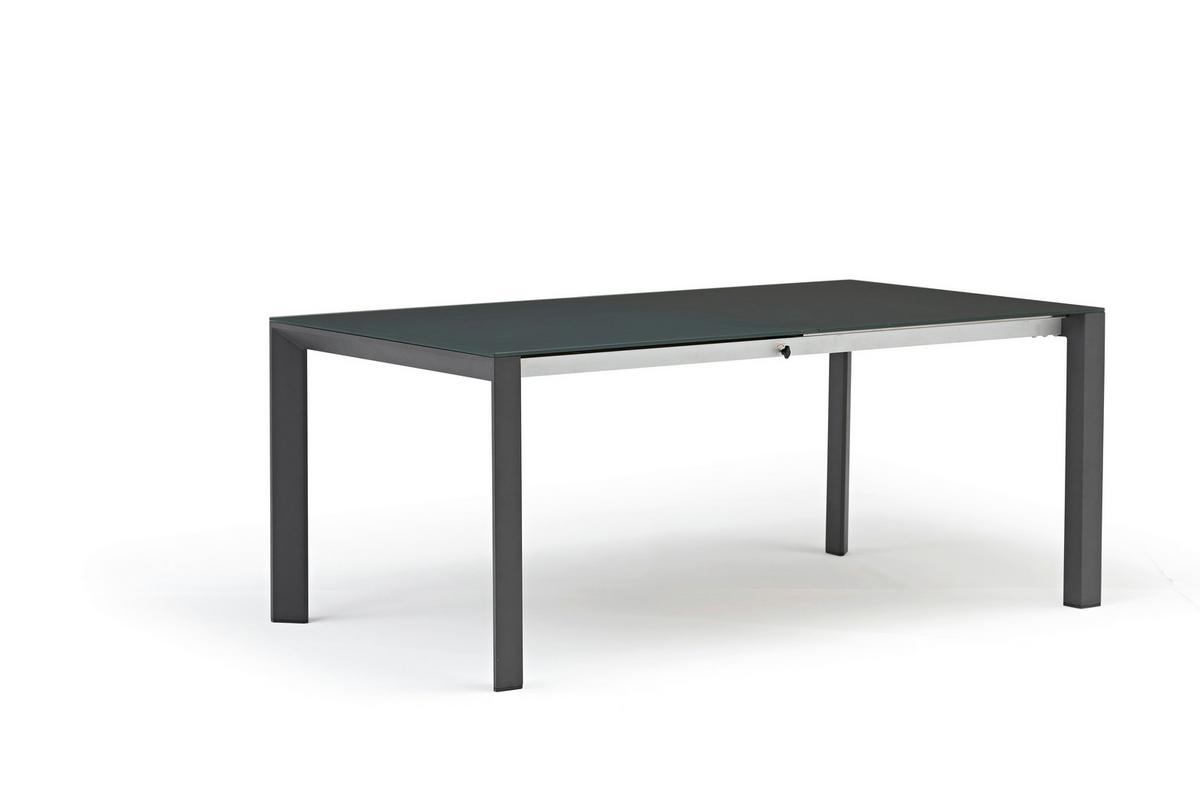 Gartenset 5-tlg. Metall/Glas/ Textil/Kunststof/Holzwerkstoff - Dunkelgrau/Anthrazit, Basics, Glas/Holzwerkstoff (180+60/100/74cm) - Acamp