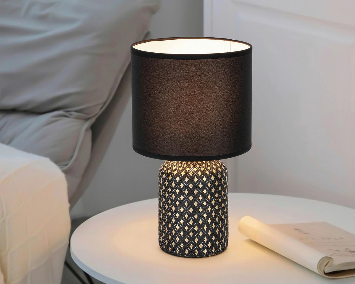 Veioză Lipz - auriu/negru, Konventionell, ceramică/metal (18/31cm) - Mömax