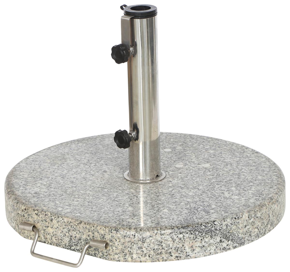 Schirmständer Metall/Granit für Ø 4,8 cm - Silberfarben/Hellgrau, KONVENTIONELL, Stein/Metall (50/6/50cm) - Siena Garden