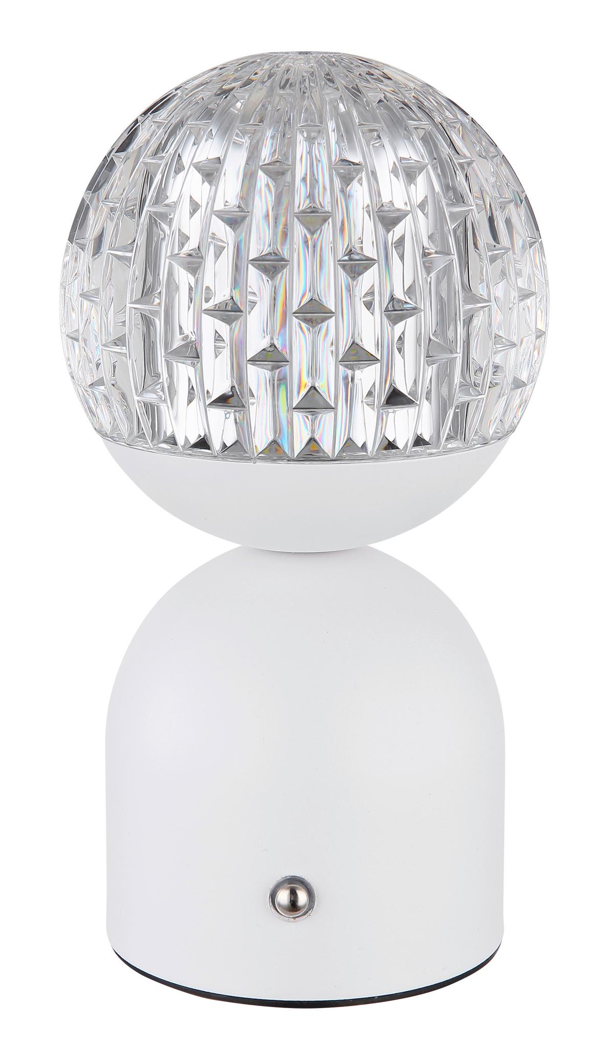AKKU-TISCHLEUCHTE 21007W - Klar/Weiss, Basics, Kunststoff/Metall (10,5/20cm) - Globo