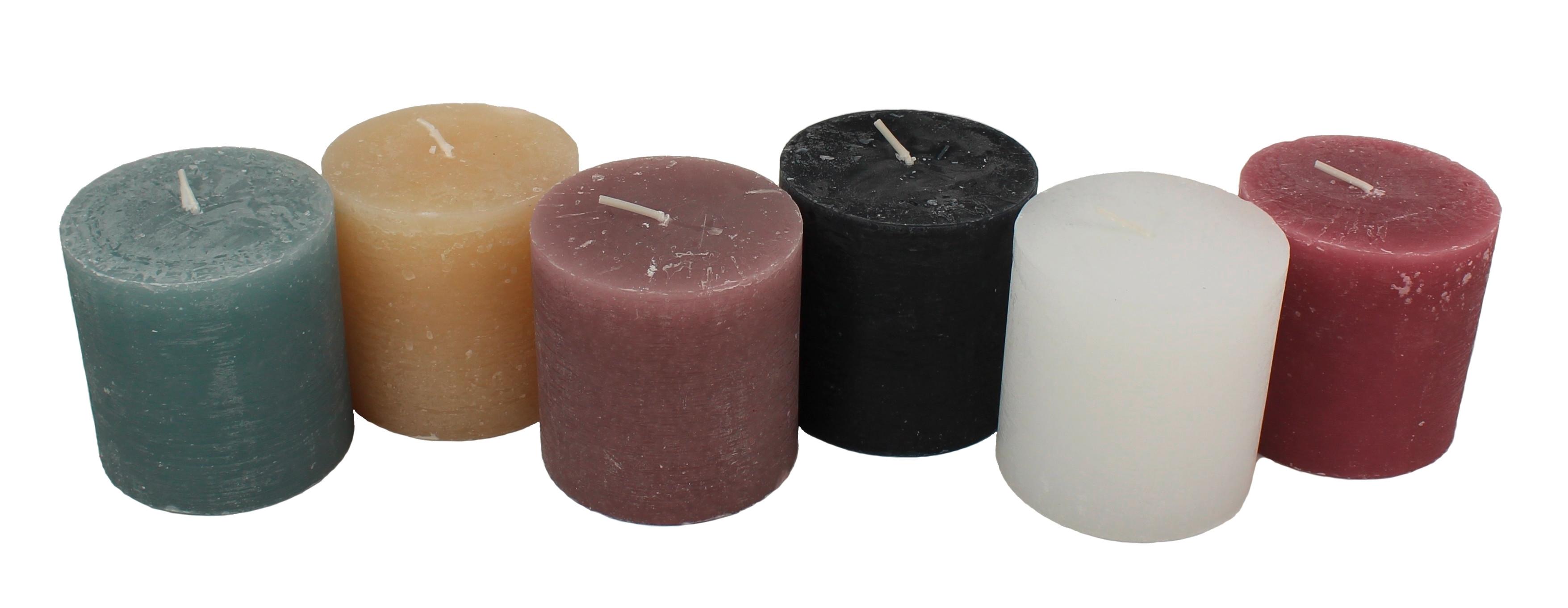 Tömbgyertya Ruth - pasztellkék/fekete, Romantik / Landhaus, textil/természetes anyagok (10/10cm) - Premium Living