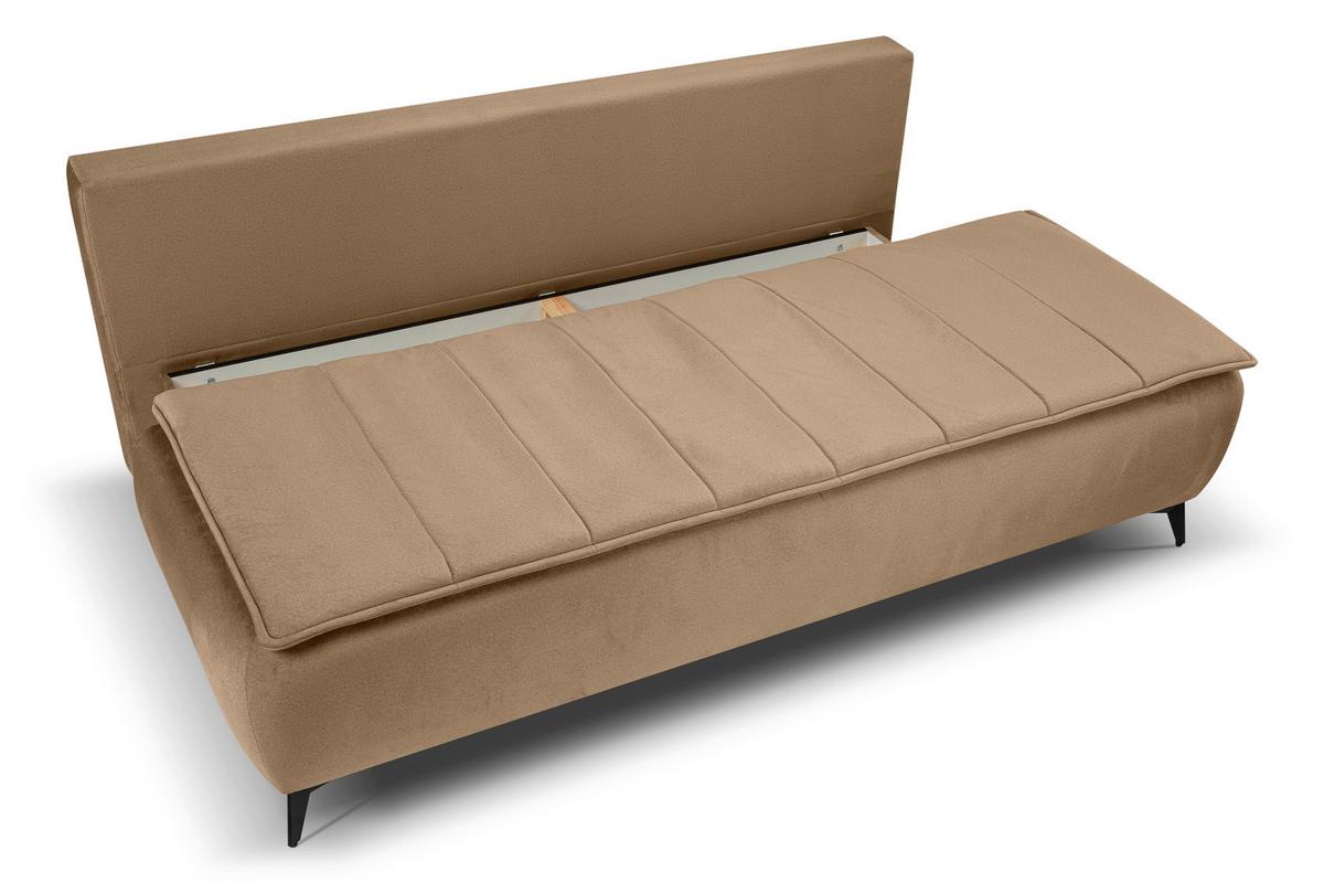 Schlafsofa Sendi Beigebraun - Beigebraun/Schwarz, Basics, Holz/Textil (210/103/90cm) - MID.YOU