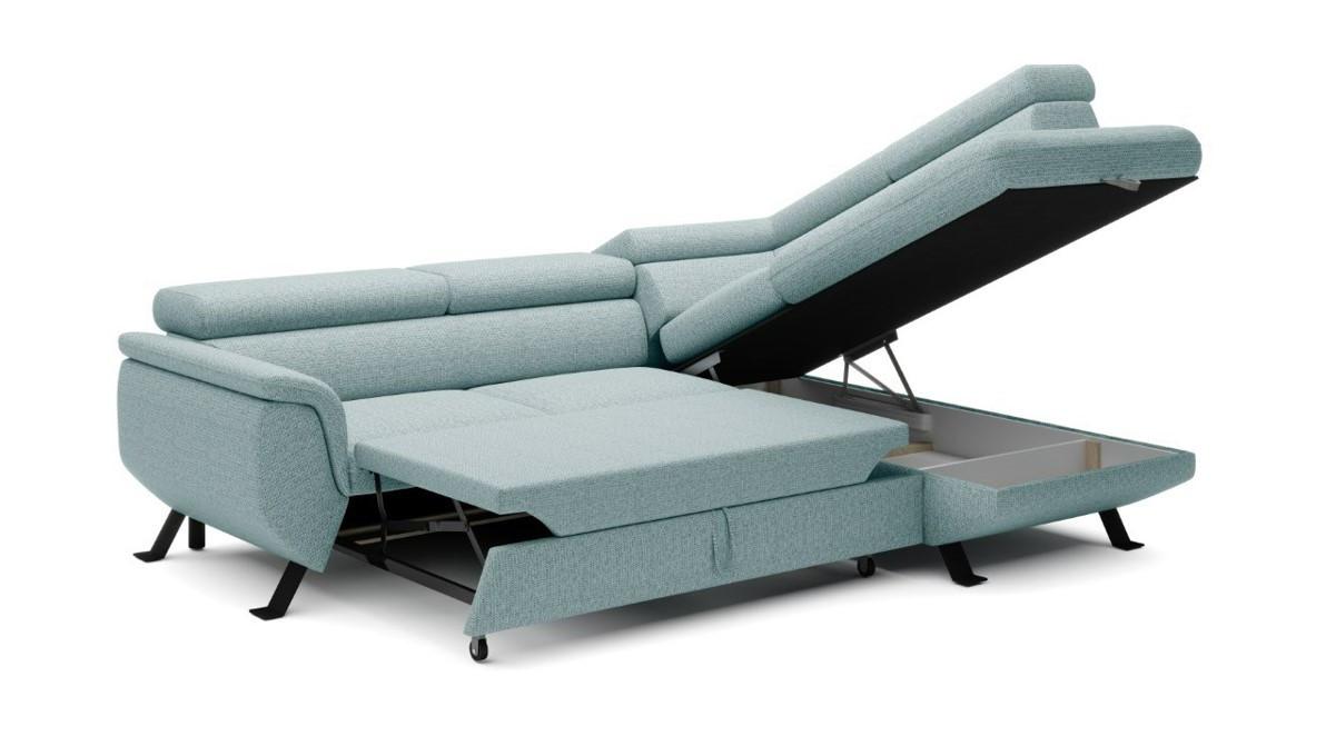 Kutna Garnitura Raven - svijetlo zelena/crna, Moderno, tekstil/metal (257/198cm) - Modern Living